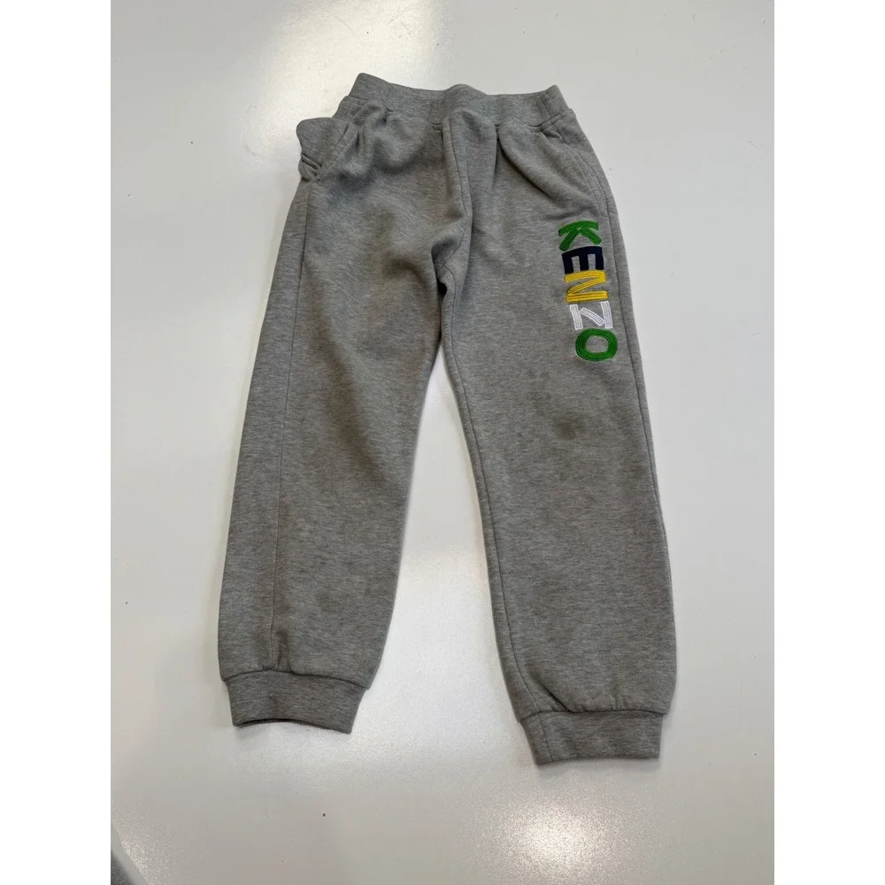 Kenzo Paris Kids Gray Tiger Embroidered Sweatshirt and Joggers Tracksuit Set